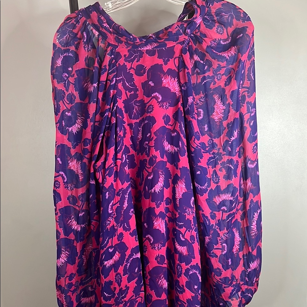 Chic Pink and Purple Floral Top